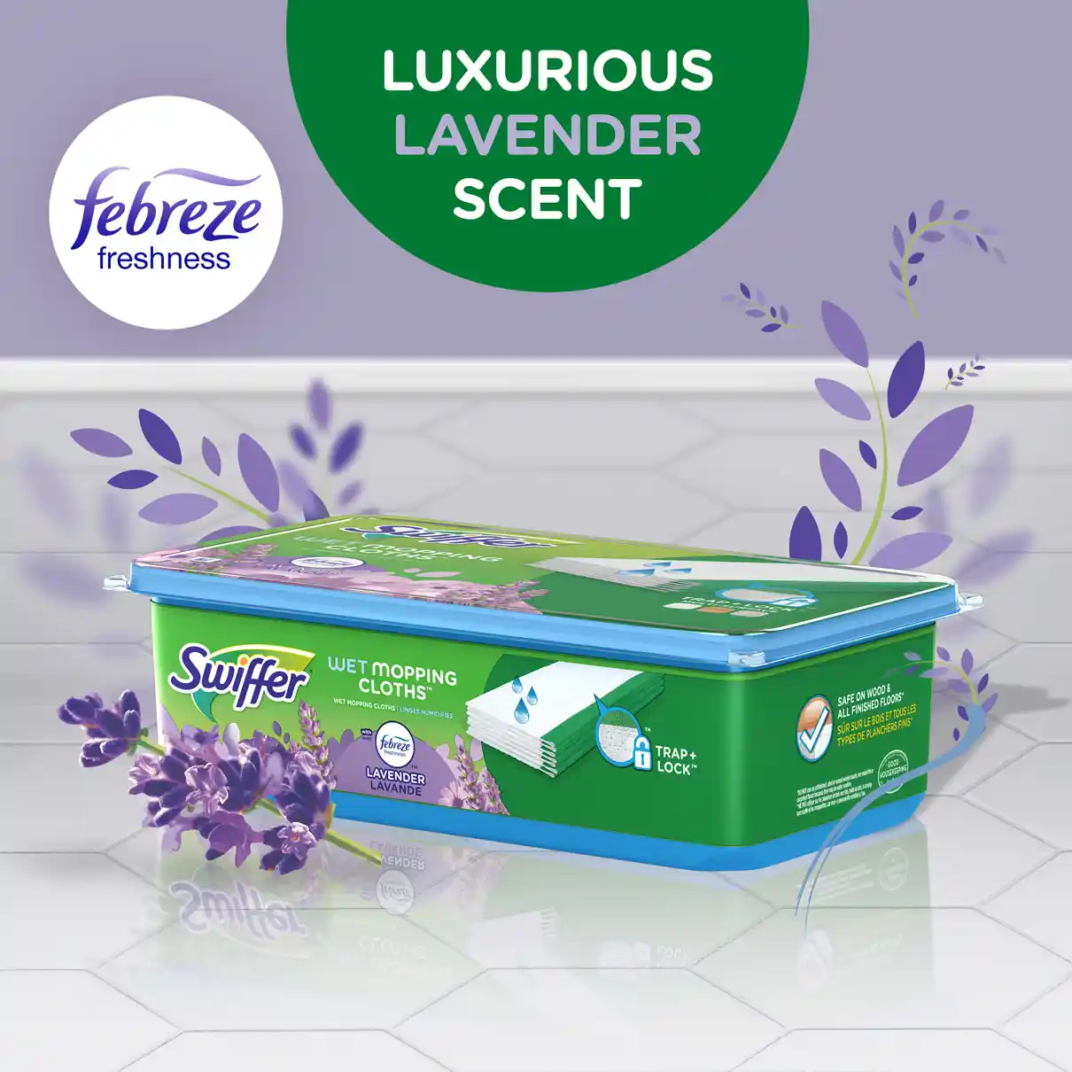 Swiffer Sweeper Lavender & Vanilla Wet Mopping Cloths