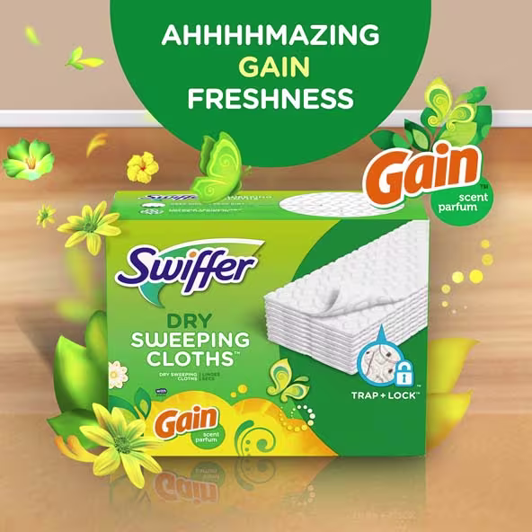 Swiffer® Sweeper™ Dry Sweeping Cloth Refills, with Gain Scent - Ahhhhmazing Gain Freshness