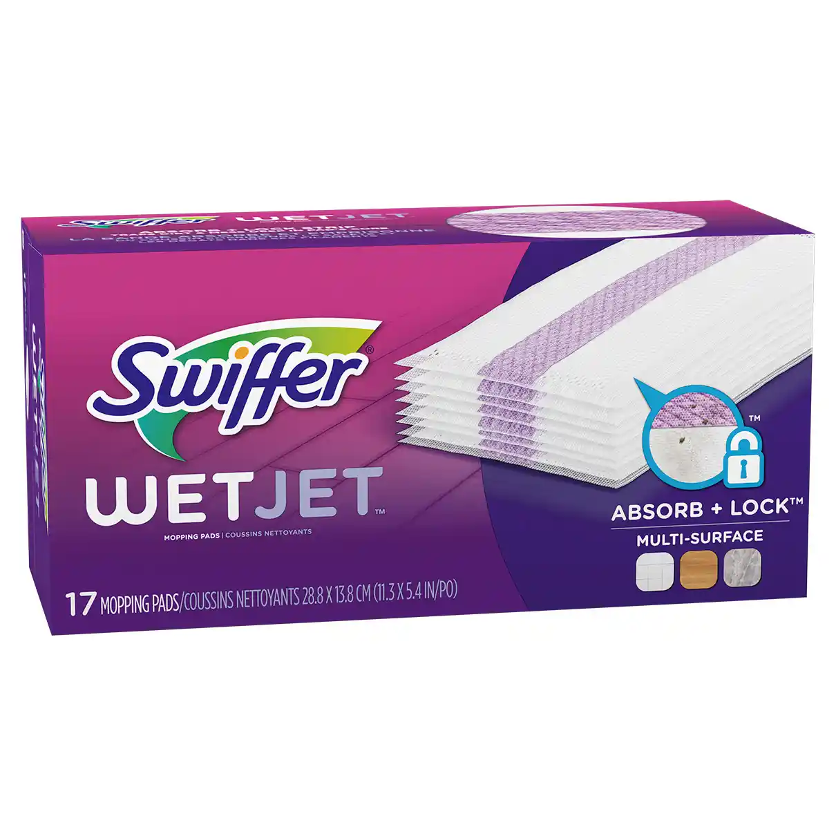 Swiffer WetJet Balai Spray Recharges Lingettes pour Tous Types de