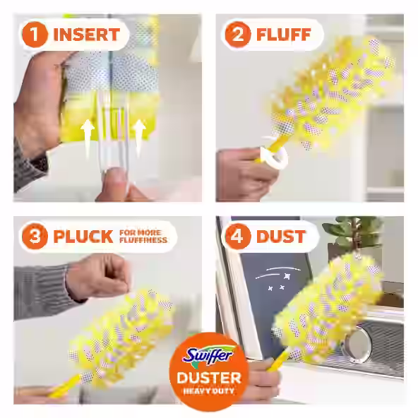 How to use: Insert, Fluff, Pluck, Dust