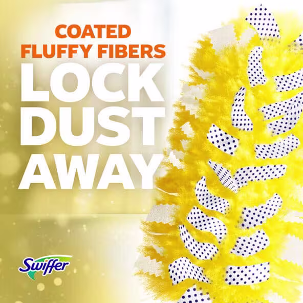 Coated fluffy fiber lock dust away