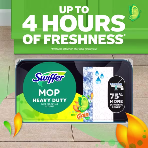 Heavy Duty Wet Pet Gain: Up to 4 hours of freshness 