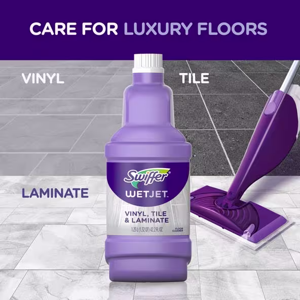 Swiffer® WetJet™ Vinyl, Tile & Laminate Solution Refill - Care For Luxury Floors: Vinyl, TIle, Laminate