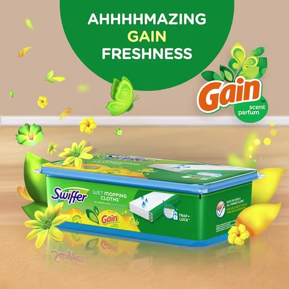 Swiffer® Sweeper™ Wet Mopping Pad Refills Gain Original Scent - Ahhhhmazing Gain Freshness