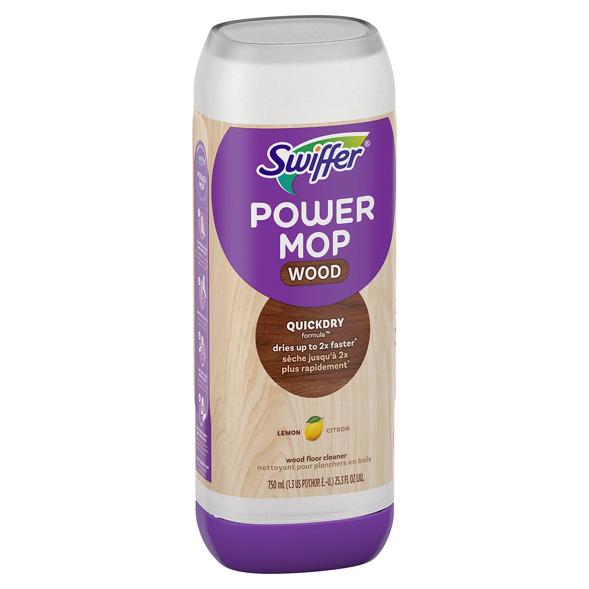 Swiffer PowerMop Wood QuickDry Floor Cleaning Solution, Lemon