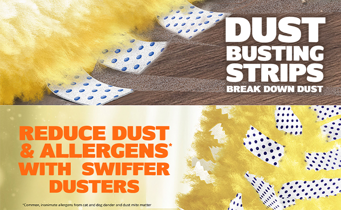 Heavy Duty Dusters Starter Kit - Dust busting strips break down dust; reduce dust & allergens with Swiffer Dusters