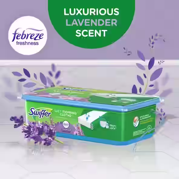 Swiffer® Sweeper™ Wet Mopping Pad Refills Febreze Lavender Vanilla & Comfort Scent - Luxurious Lavender Scent