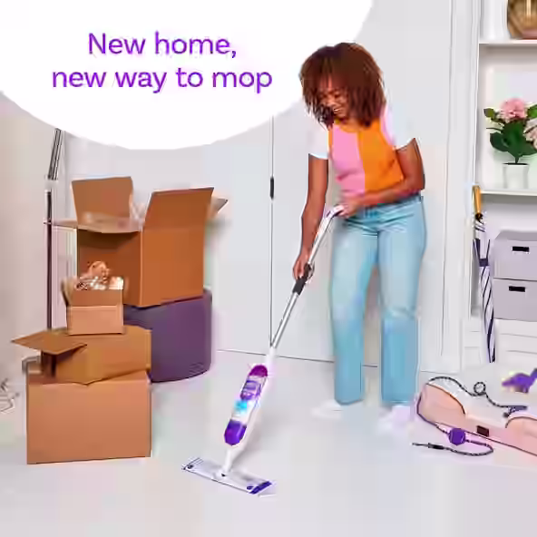 Swiffer® PowerMop Multi-Surface Kit for Floor Cleaning - New home, new way to mop