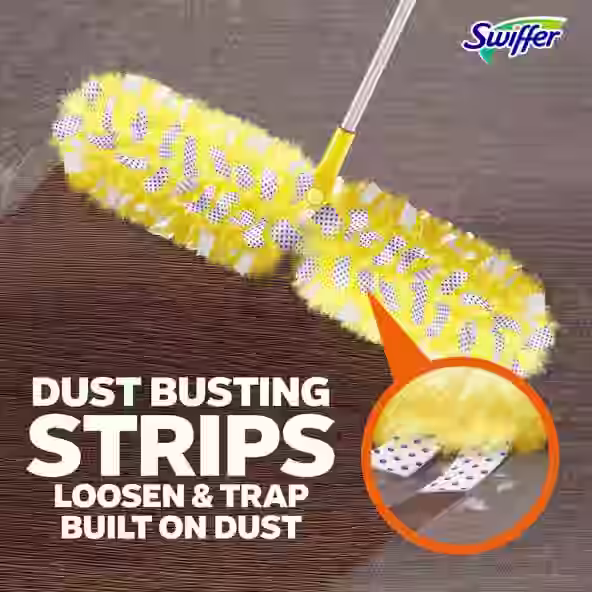 Dust busting strips loosen & trap build on dust