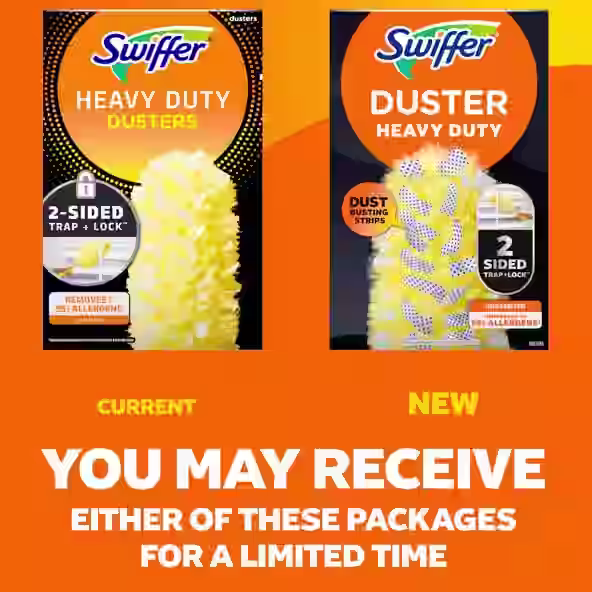 Current vs new packshot. You may receive either of these packages for a limited time