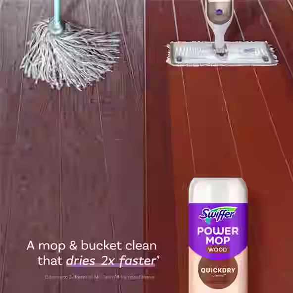 Swiffer® PowerMop Wood Mopping Pad Refills - A mop & bucket clean that dries 2x faster