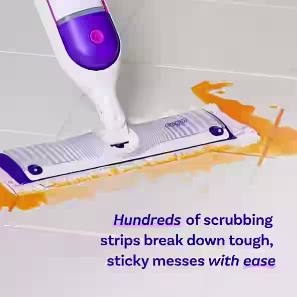 Swiffer PowerMop Multi-Surface Mopping Pad Refills - Hundreds of scrubbing strips break down tough sticky messes with ease
