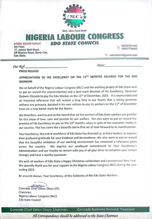 edo-workers-applaud-obaseki-s-13-month-salary-payment