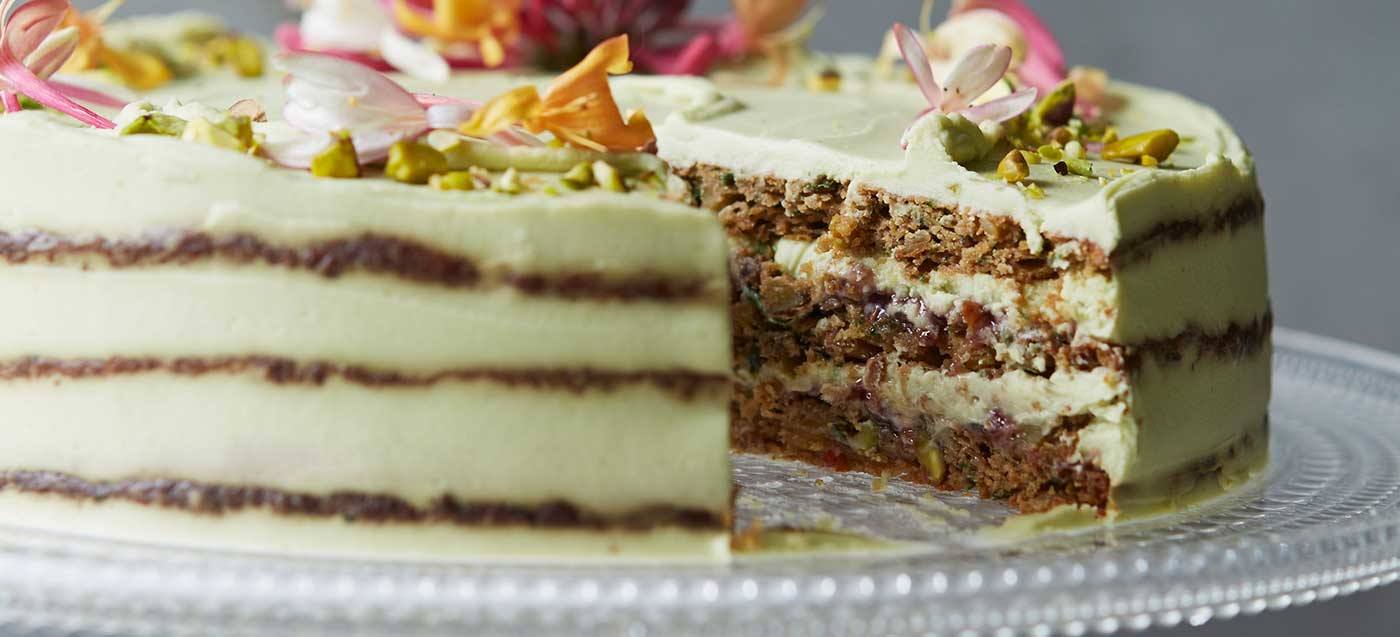 Courgette Basil Lime And Pistachio Cake