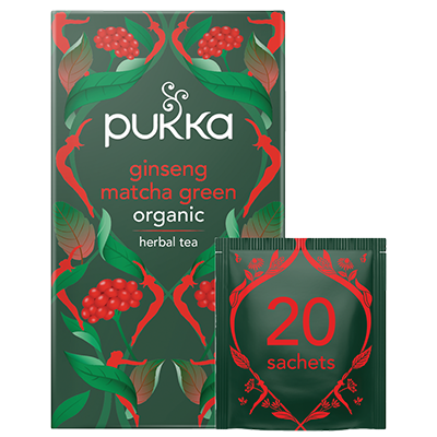 Pukka Herbs Infusion Biologique Thé Vert Matcha Ginseng 20 Sachets