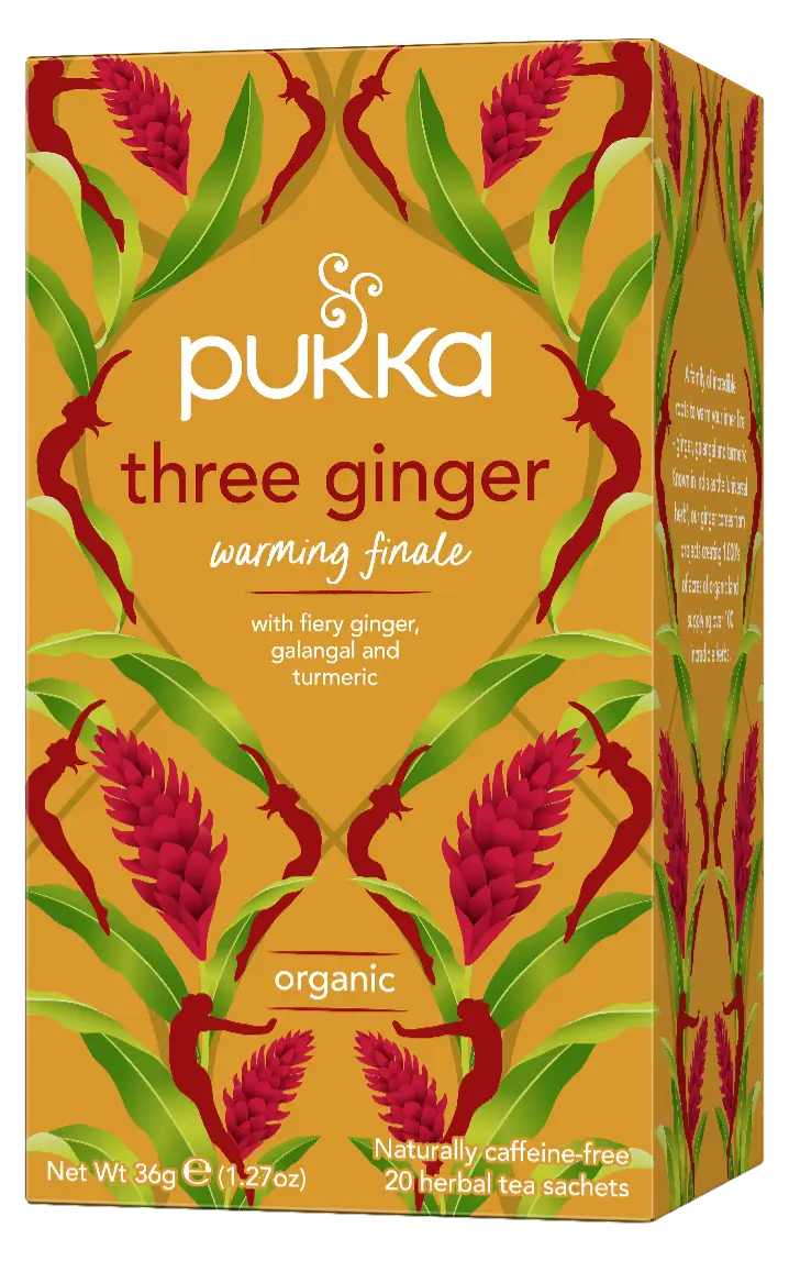 Pukka Three Ginger Herbal Tea: Warming Blend for Digestive Support