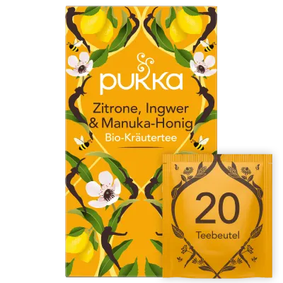 Pukka Bio-Kräutertee Zitrone, Ingwer & Manuka-Honig 20 Teebeutel