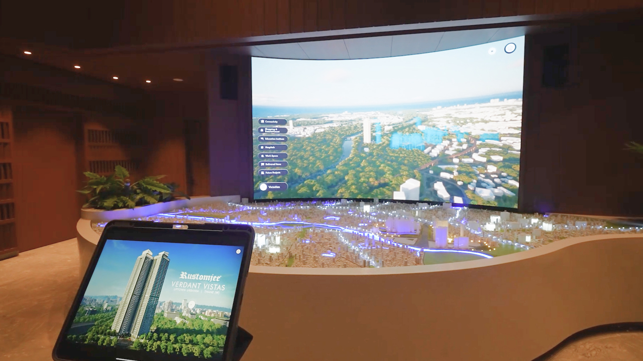 curve led screen with iot scale model sync with ipad