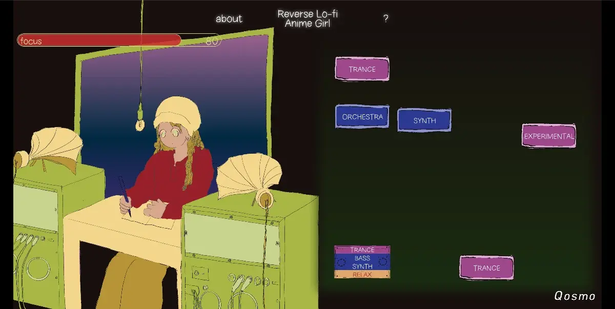 Reverse Lo-fi: Catch Words to Save the Music Girl — interactive project preview