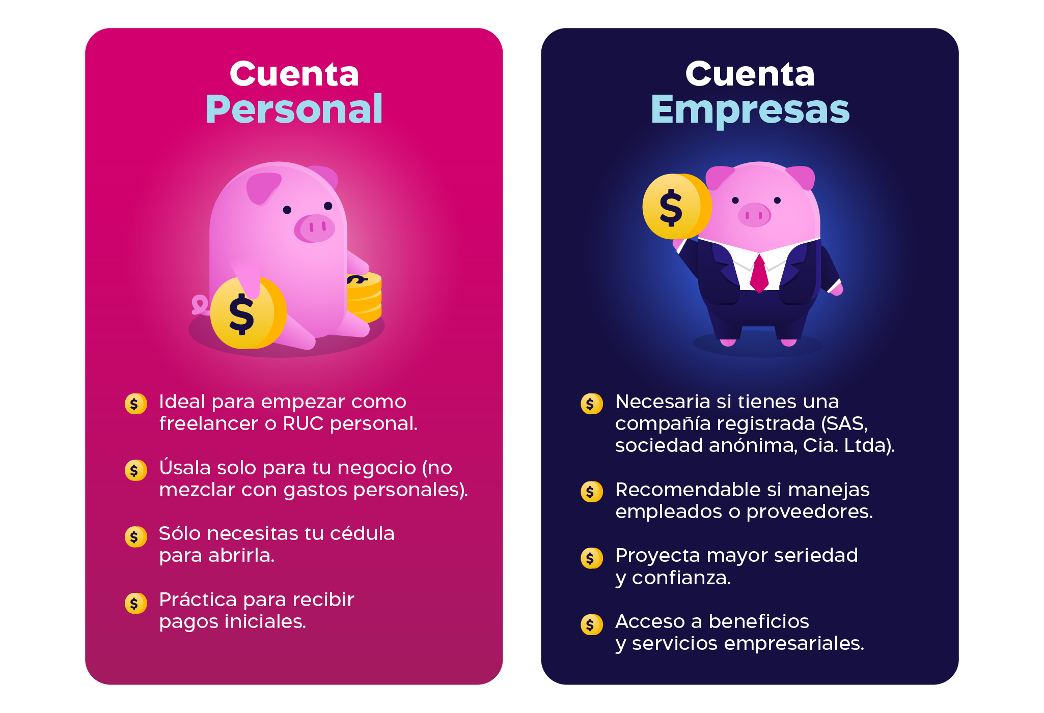 cuenta personal o cuenta empresas desktop