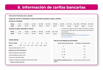 info tarifas bancarias mobile
