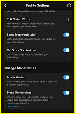 UI image that shows were to turn on the brand partnerships toggle