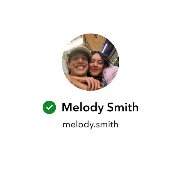 Snapchat profile preview for user Melody Smith