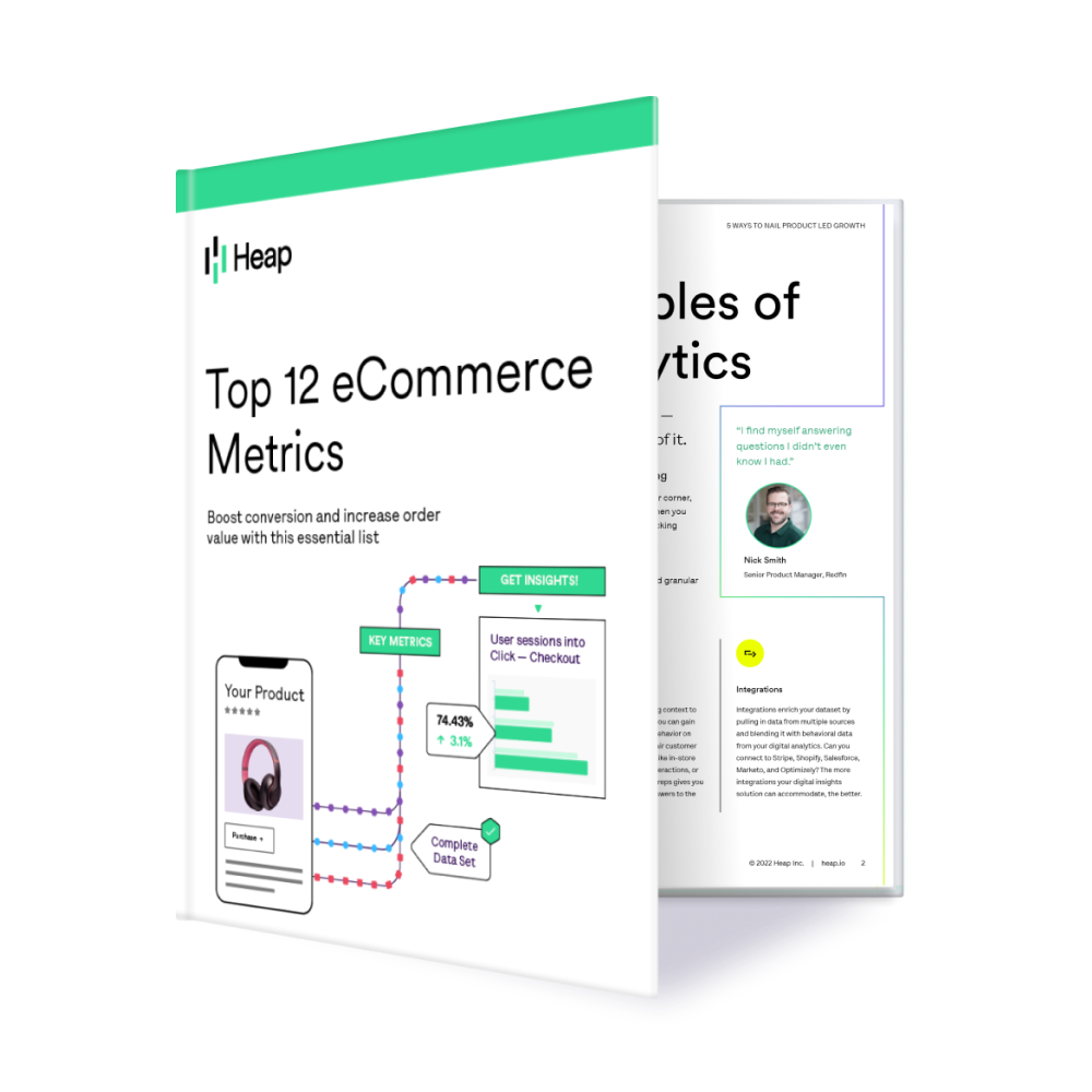 Book with title "Top 12 eCommerce Metrics"