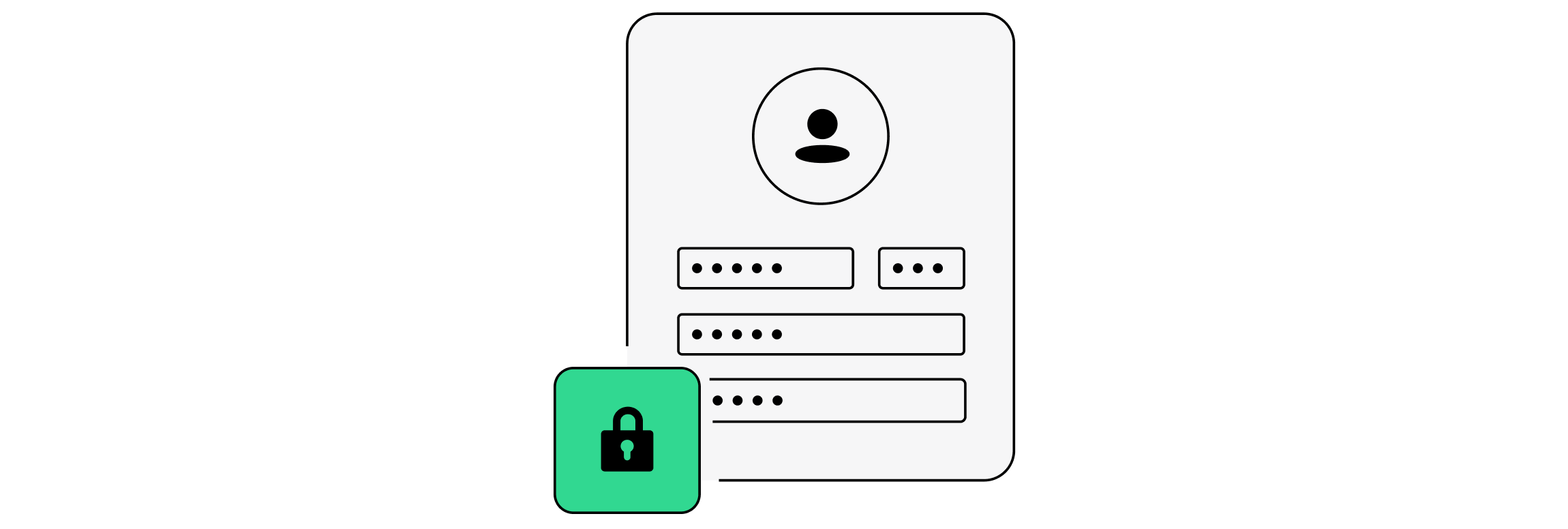 An illustration depicting security of a user profile.