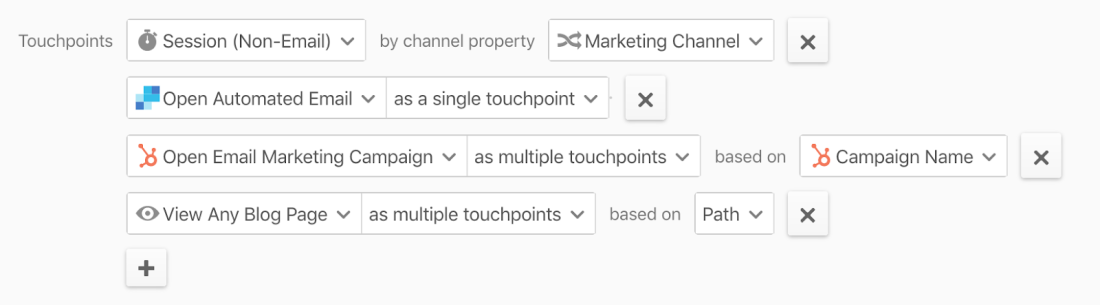 Setting your touchpoints in Heap. 