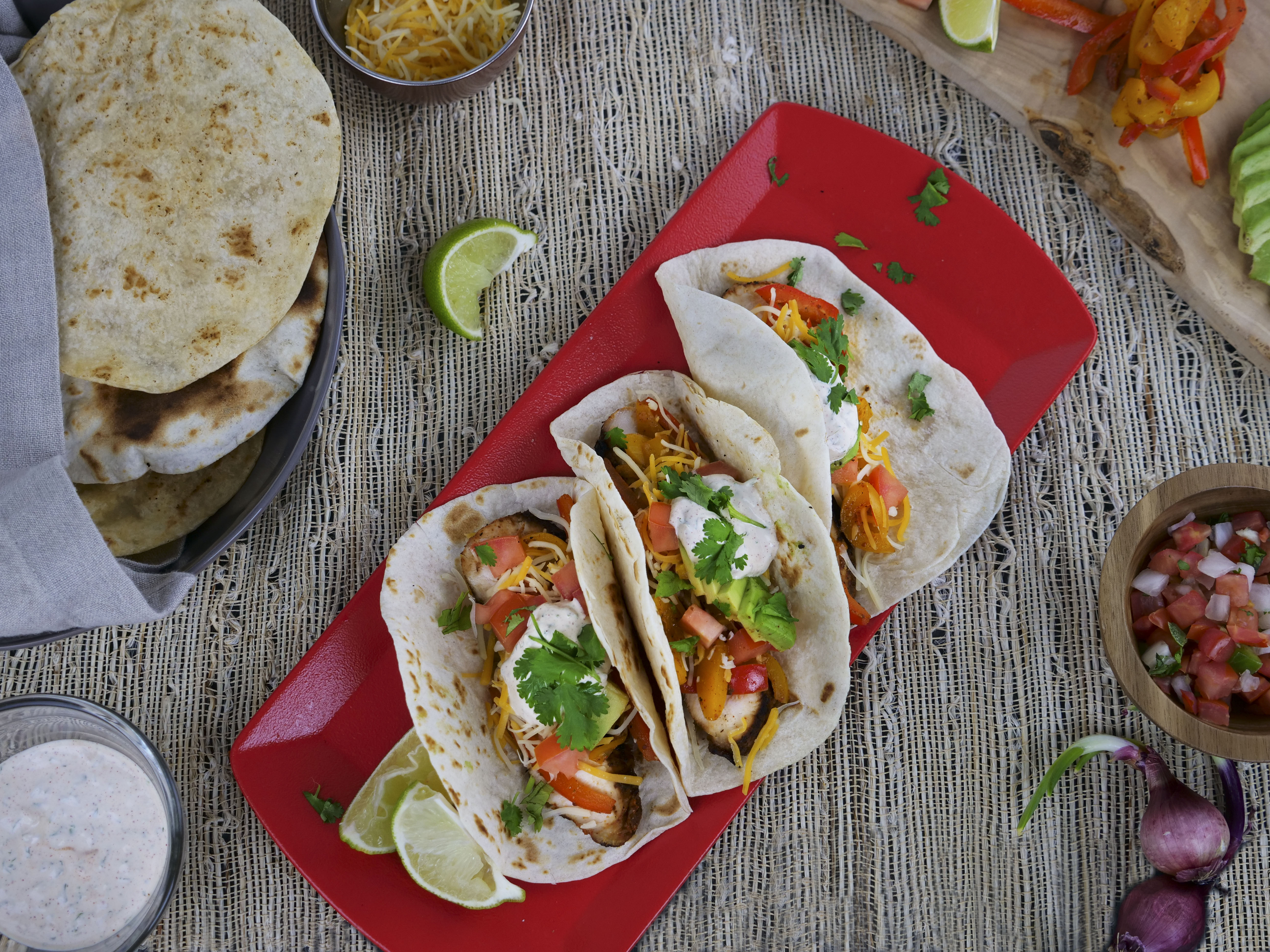 Spicy chicken fajitas