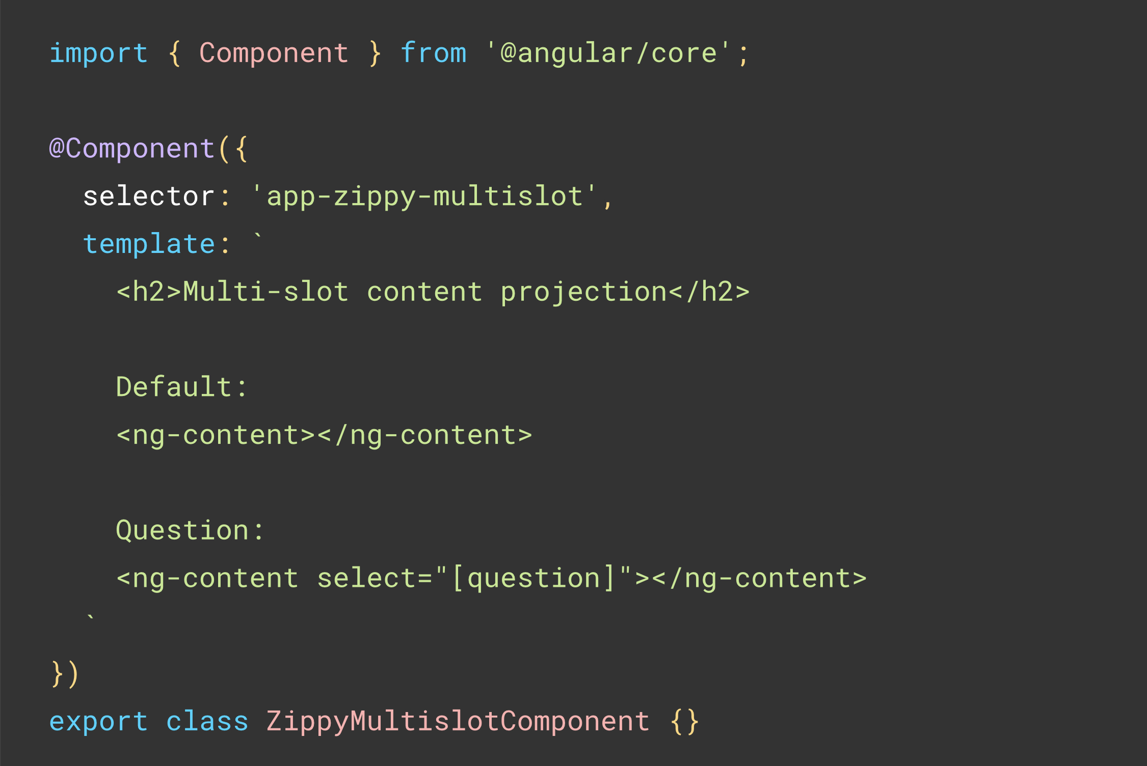 Angular - Content projection