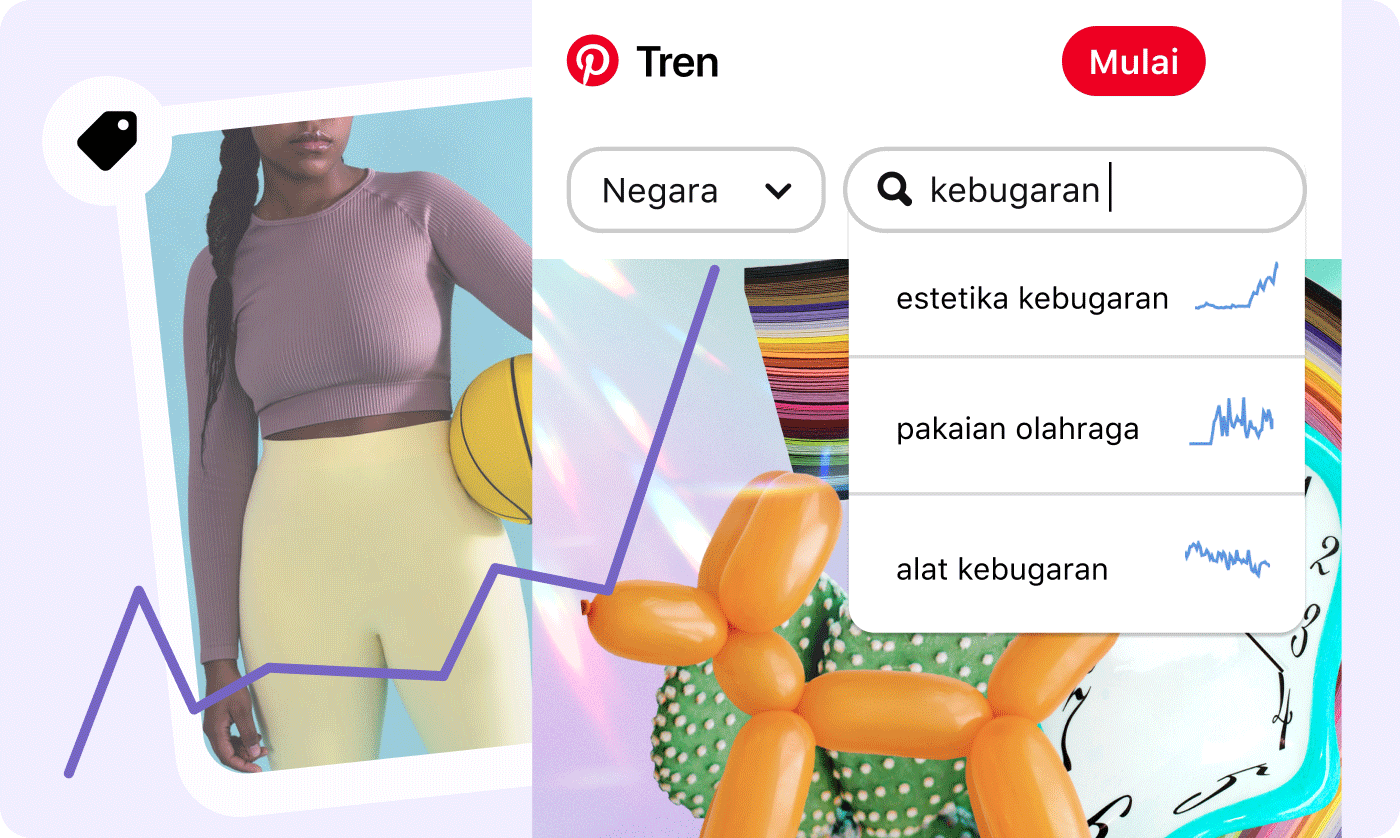 Alat tren Pinterest dan Pin wanita berpakaian olahraga