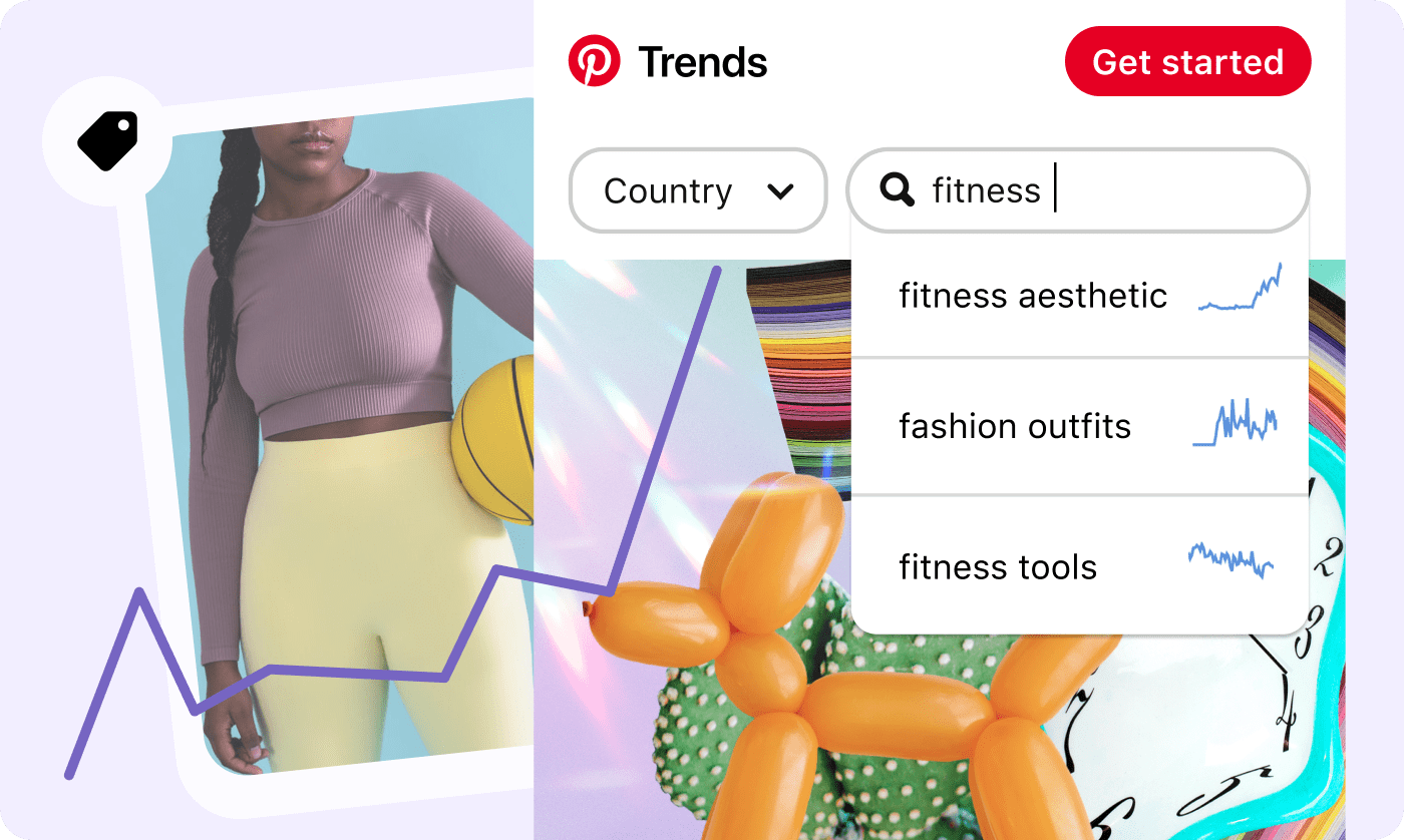 Pinterest trends tool and pin of woman in fitness outfit