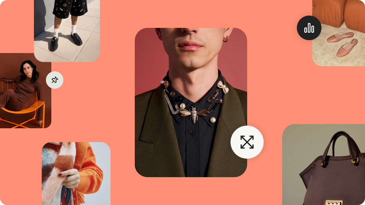 Pin tiles representing growth opportunities on Pinterest