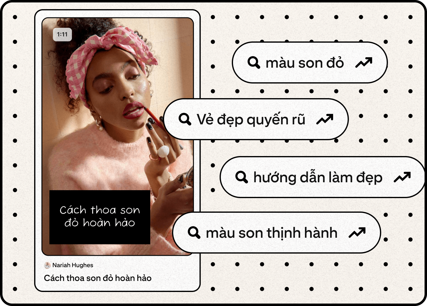 Hình ảnh minh họa về Ghim làm đẹp và từ khóa tìm kiếm đang thịnh hành