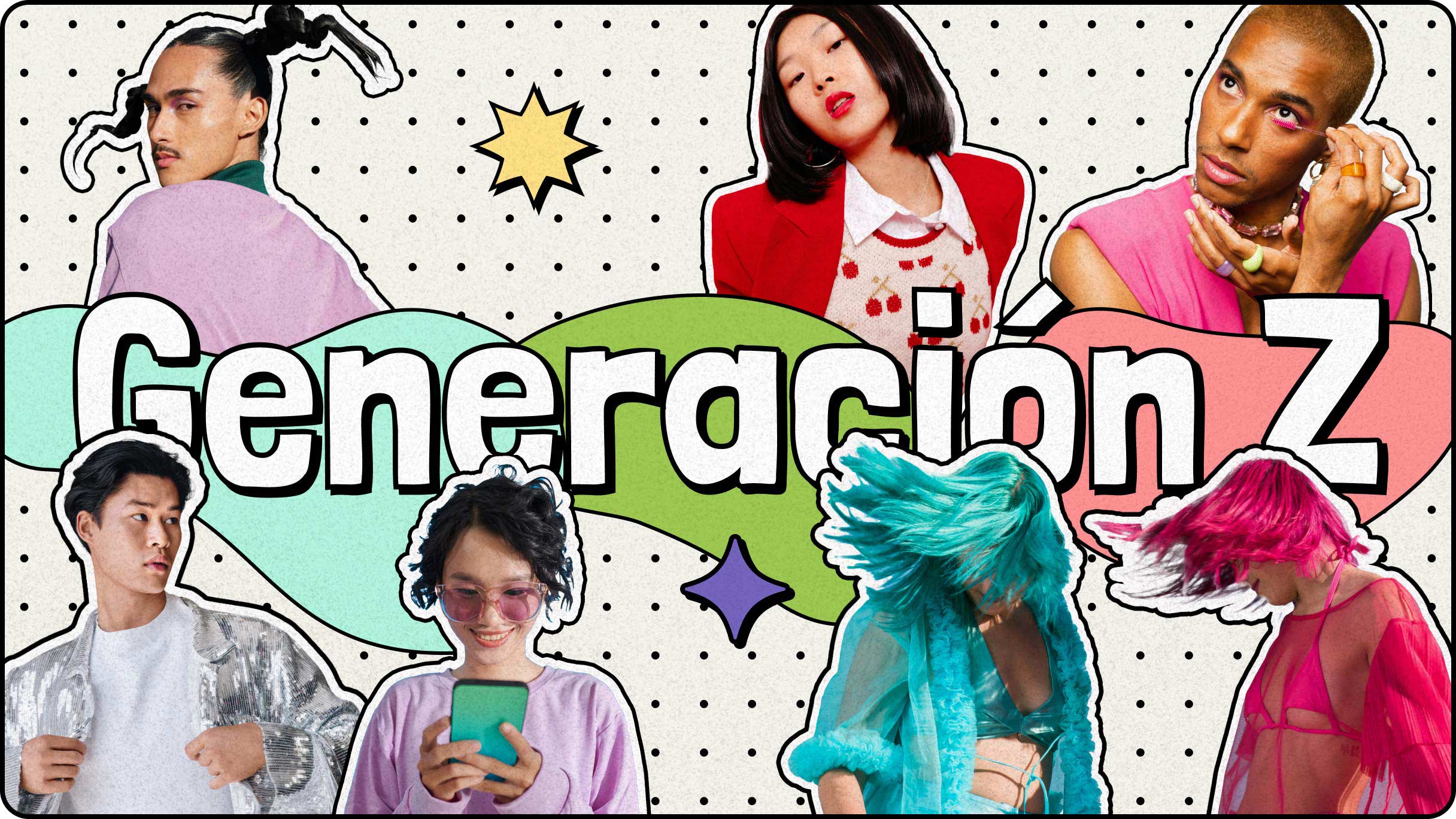 Collage de creadores de la generación Z.