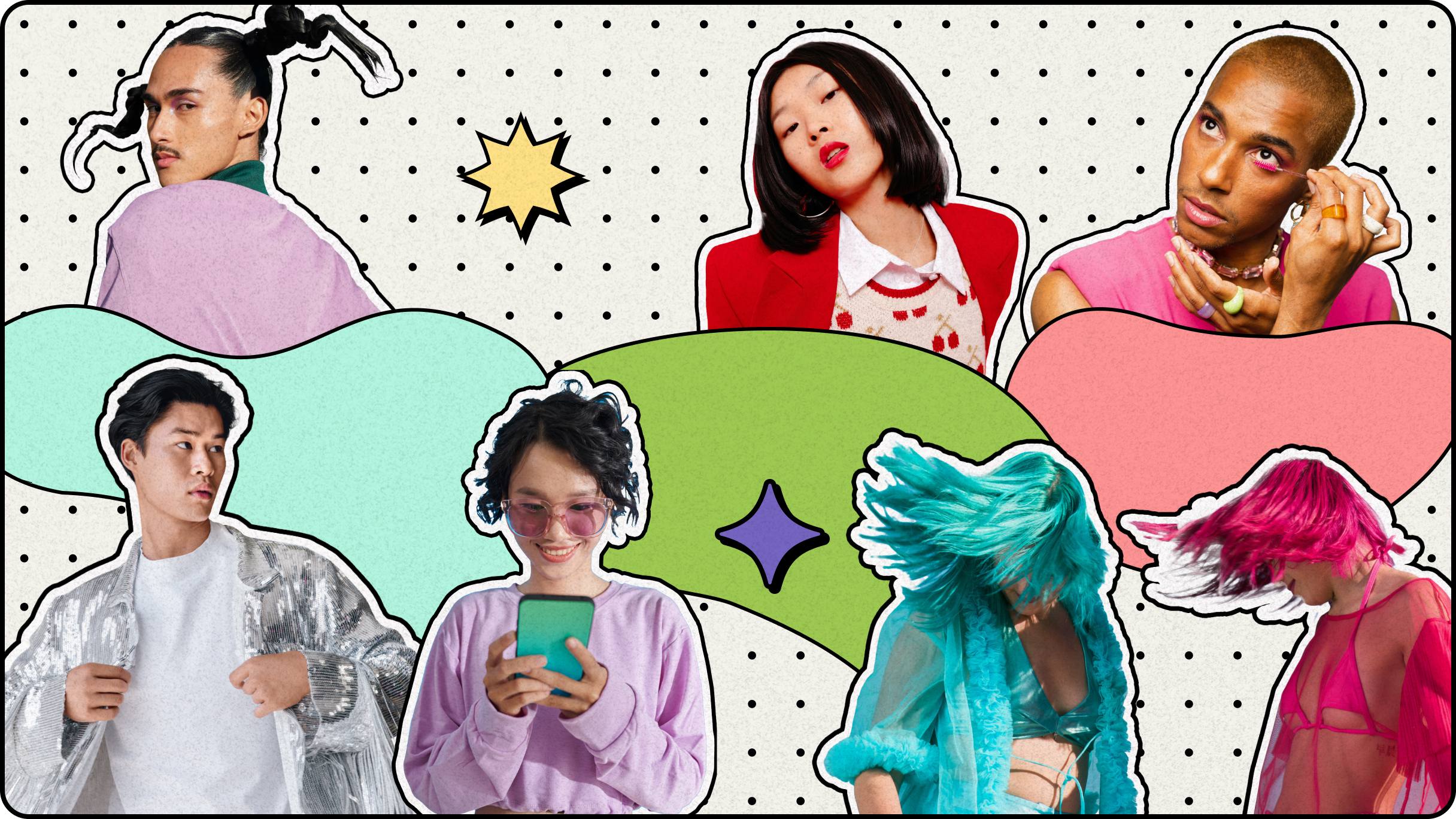 Collage de creadores de la generación Z.