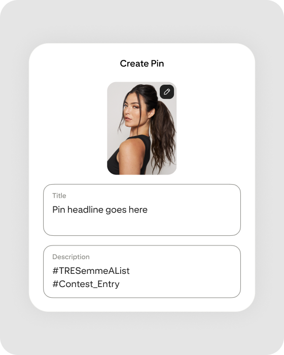 Pinterest app creating Pin screen