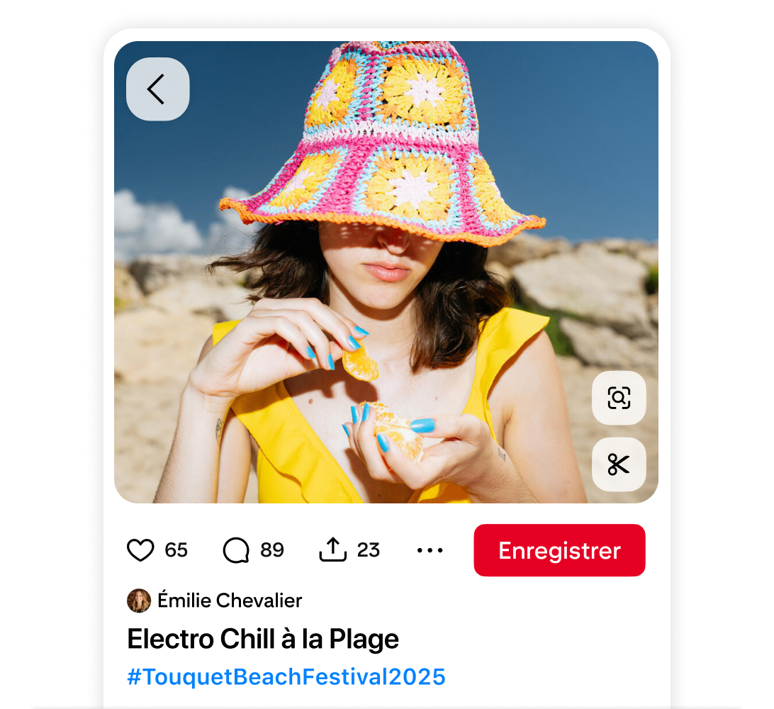 Pinterest app Pin screen