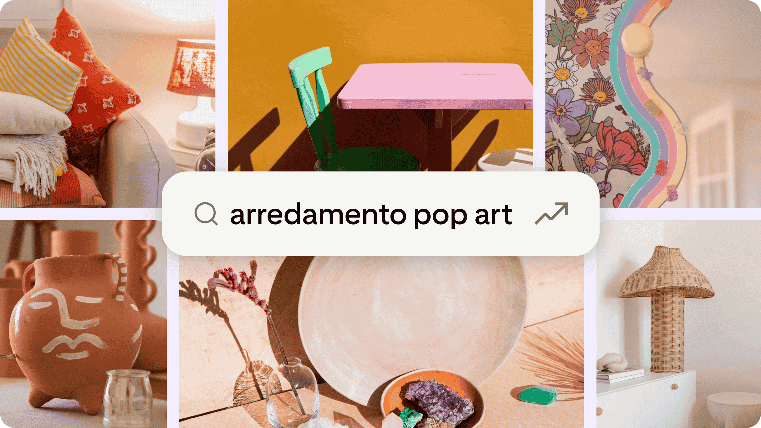 Una selezione di immagini che rappresentano una tendenza emergente dell'arredamento pop art