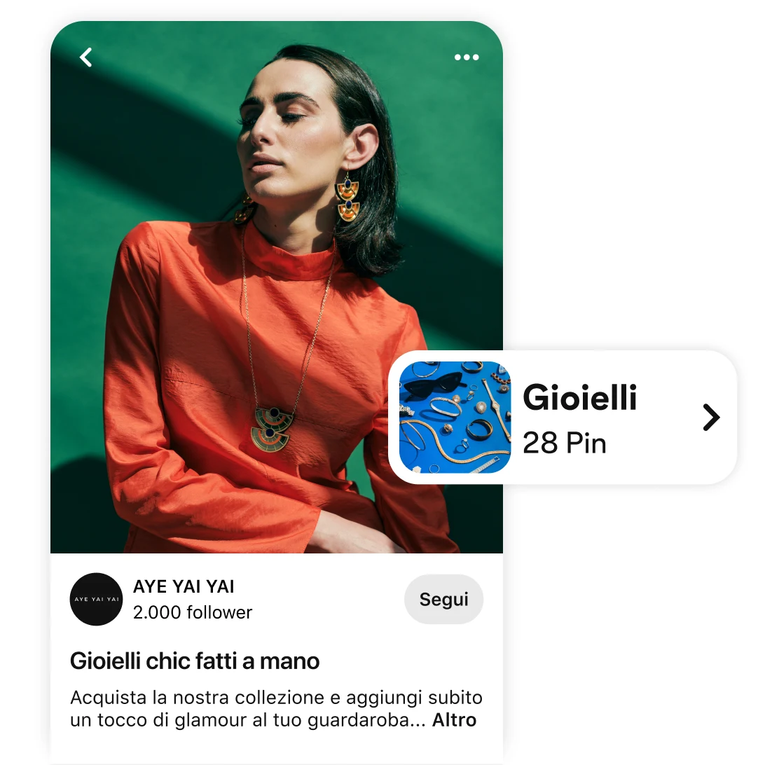 Pin che mostra "gioielli chic artigianali"