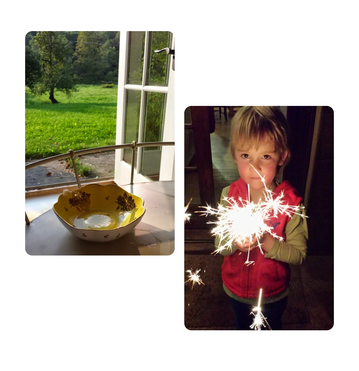 Two pins, football game with fireworks, young boy holding sparklers
