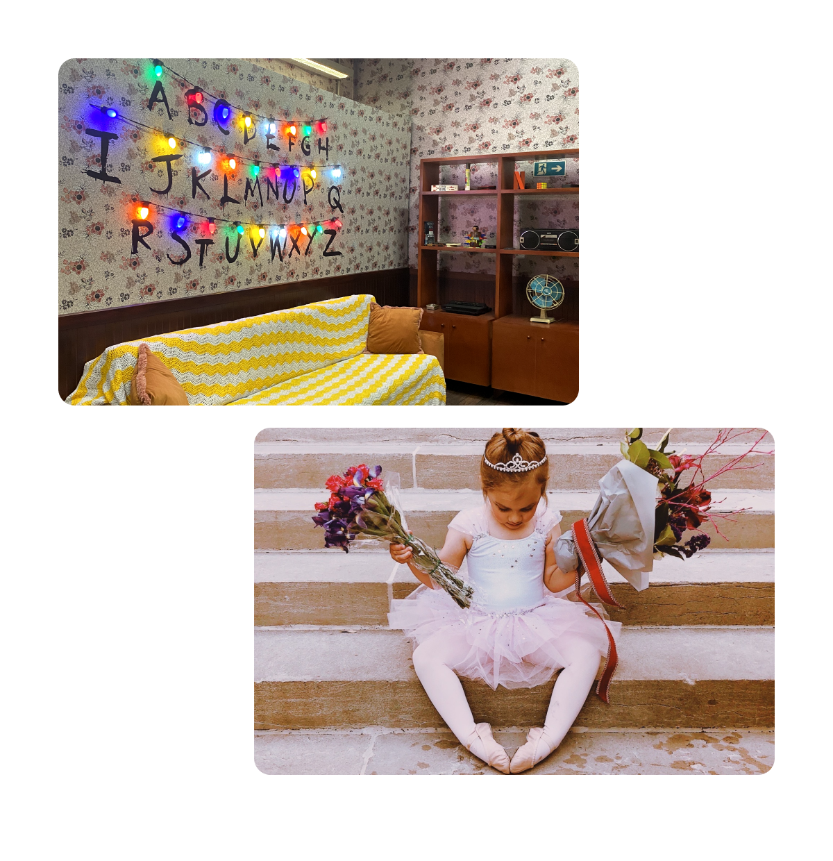 Two pins, football team cake, young ballerina with flowers