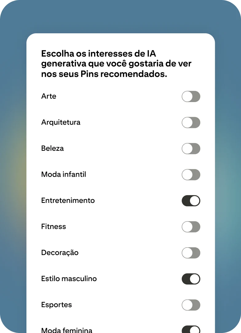 Recurso de ajuste de conteúdo do Pinterest