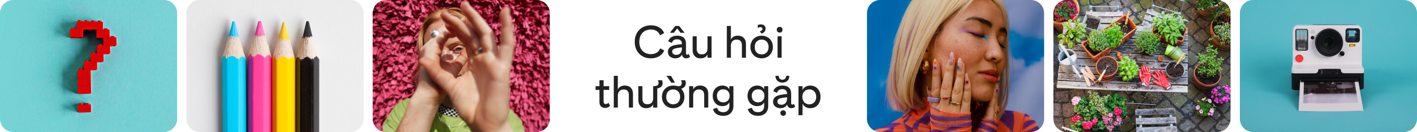  Row of 6 pins with letters spelling FAQ in center