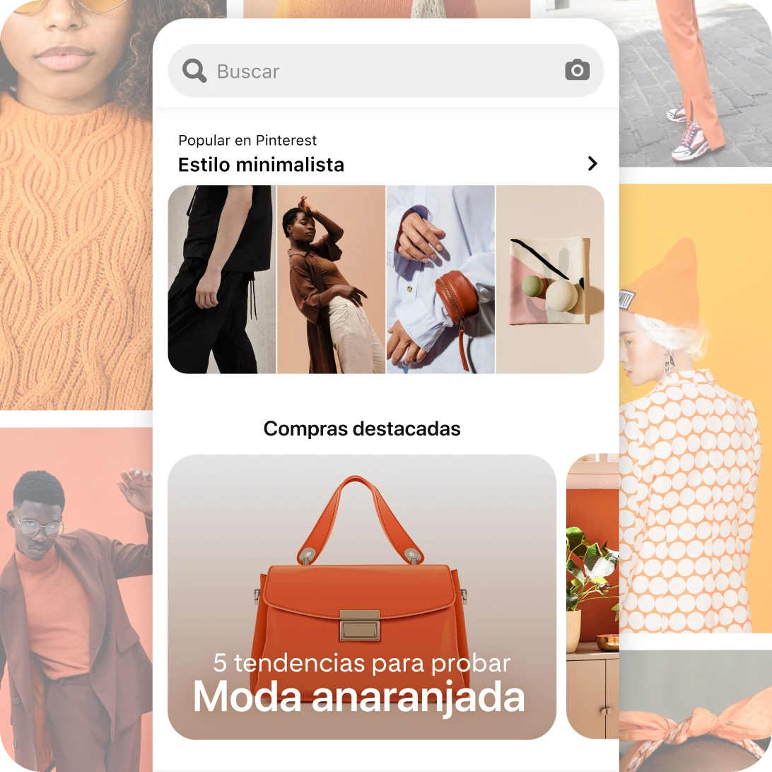 Pin grid with examples of orange fashion trends to try