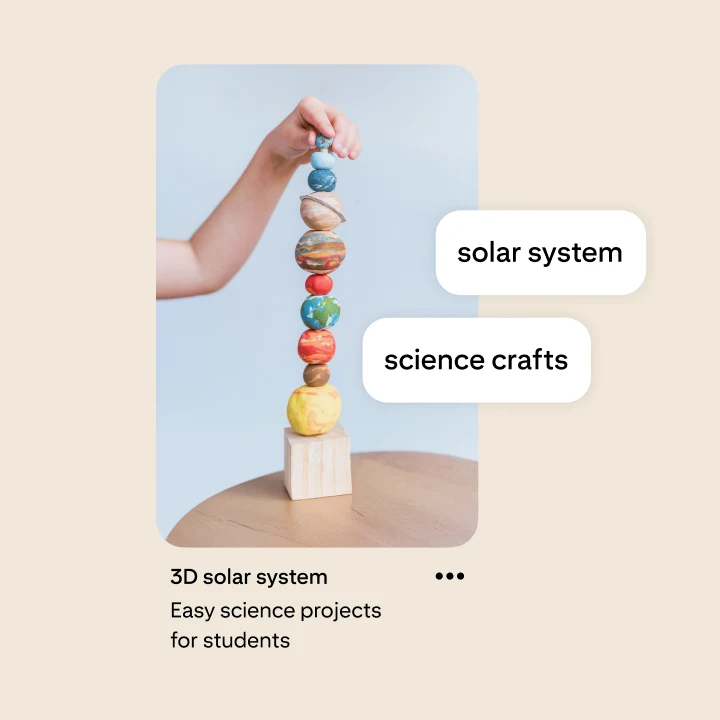 Pin image of a student's solar system science project