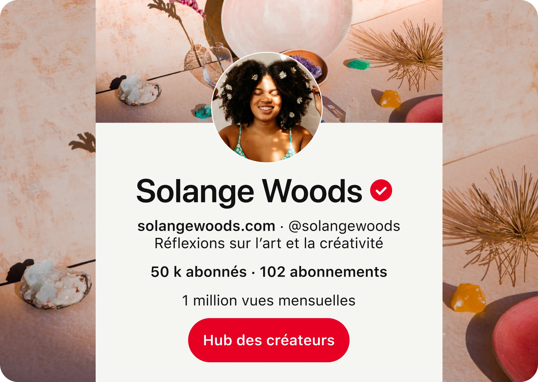 Page de profil Pinterest de Solange Woods