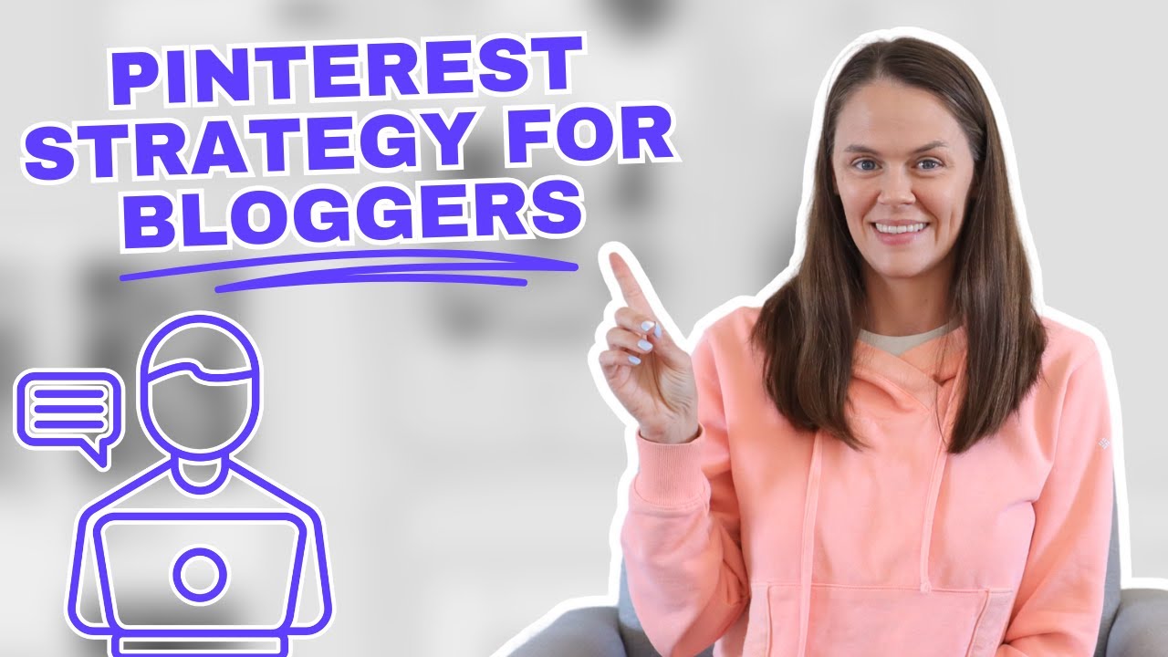 Youtube thumbnail showing an image of creator Heather Farris and the video title "Pinterest strategy for blogger"